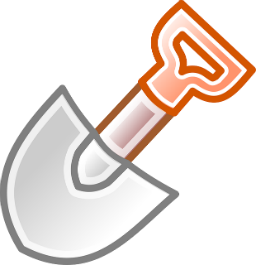 orange shovel graphic
