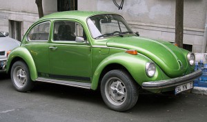 classic green Volkswagen beetle