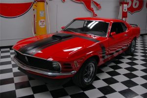 red classic mustang car